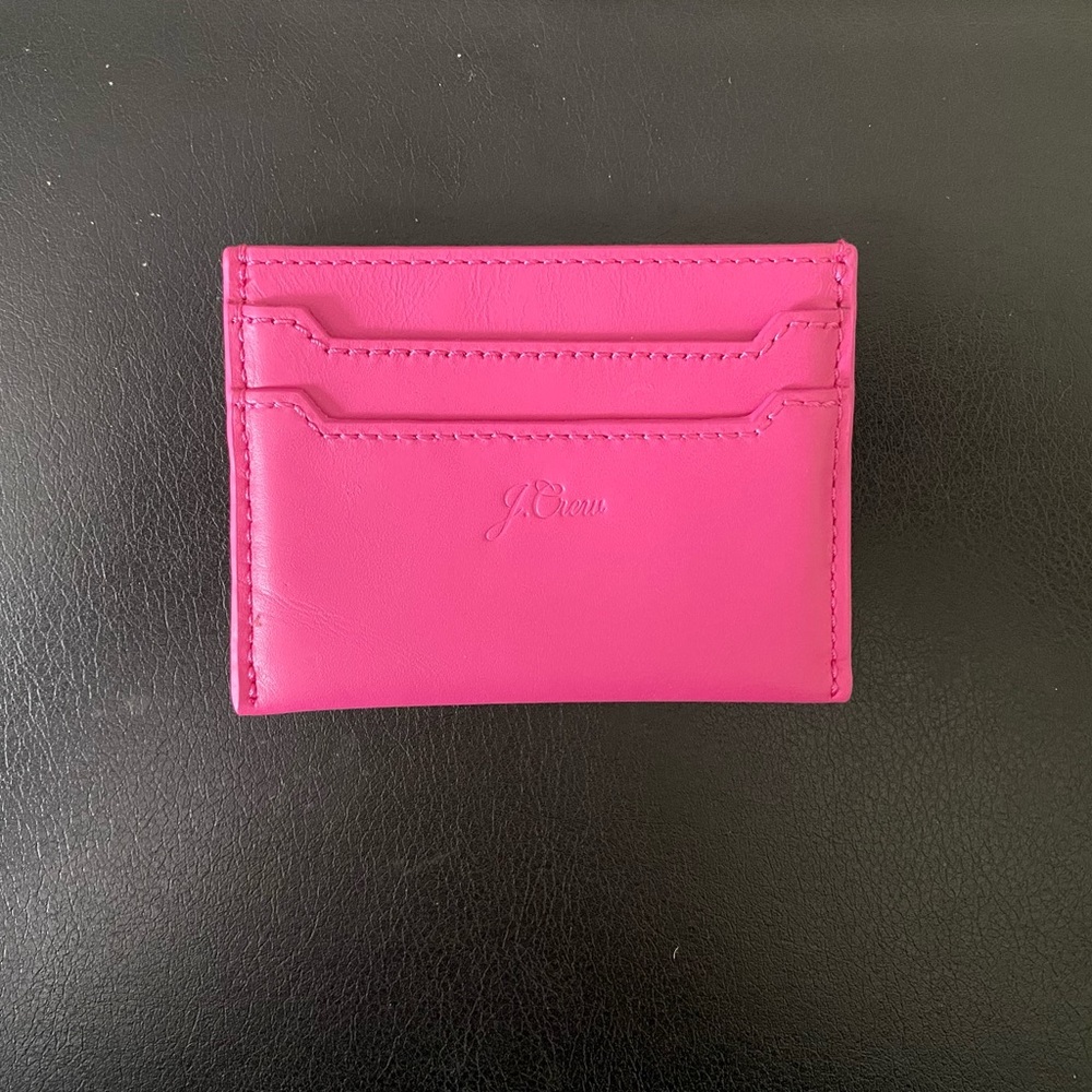 J. Crew Pink Leather Card Case 💖